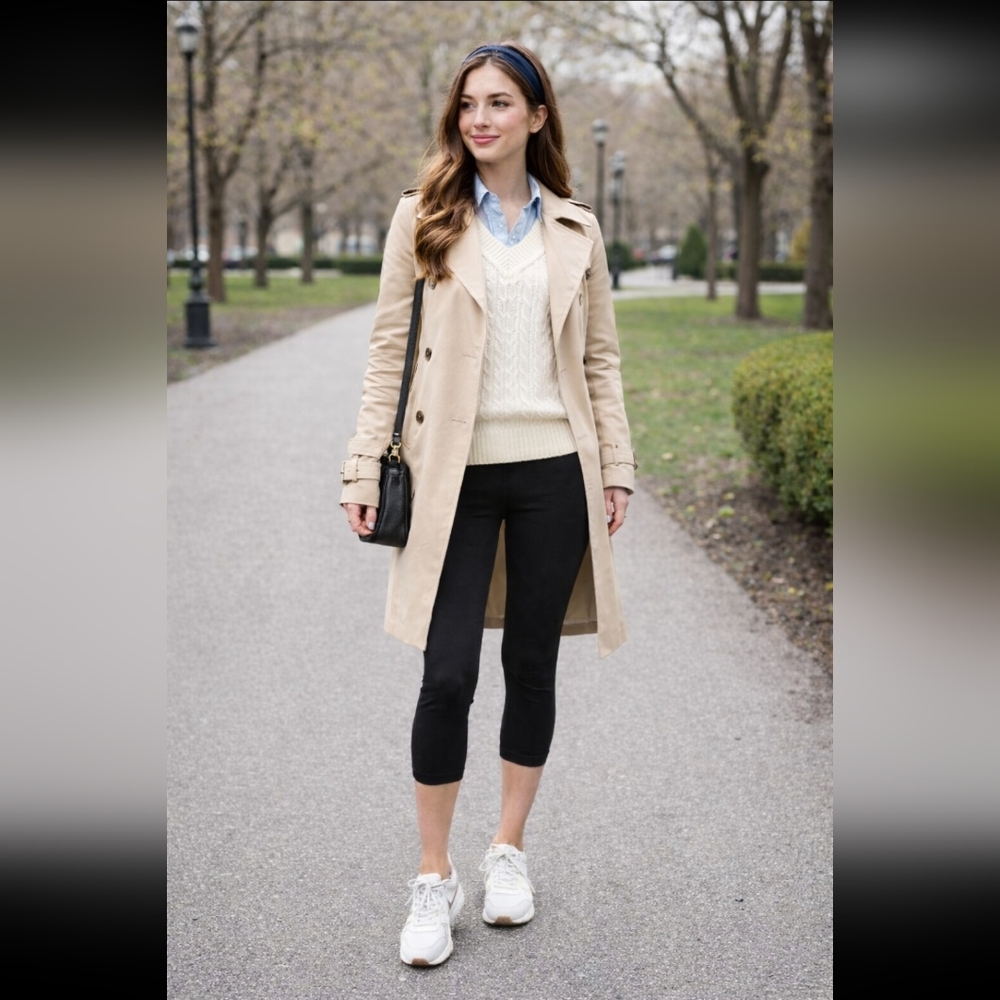 NWT Round The Clock High Waisted Cotton And Spandex Capri Length Leggings XL